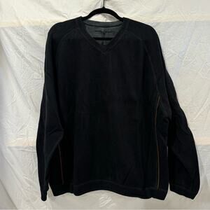 Tommy Bahama V-Neck Black Cotton Pullover Sweater Men Size Large Coastal Casual